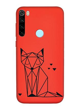 Матовий червоний чохол на xiaomi redmi note 8t :: лисиця (принт 126)