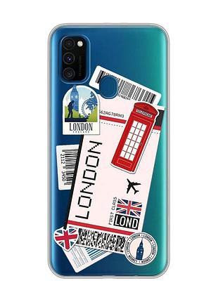 Прозрачный чехол на samsung galaxy m30s/м21 :: путешествия. лондон (принт 326)