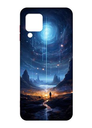 Чохол з червоними боками на samsung galaxy m32/a22/m22 4g :: космос (принт 244)