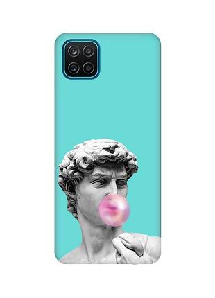 Матовый бирюзовый чехол для samsung galaxy a12 :: скульптура (принт 352)