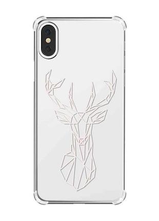 Чехол с утолщёнными углами на iphone x/xs :: олень (принт 129)