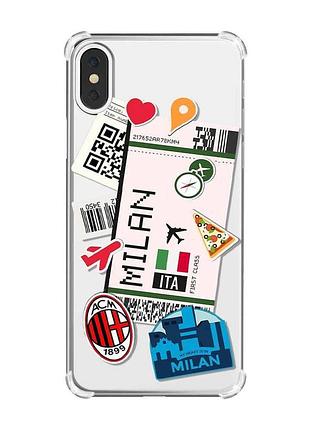 Чохол з потовщеними кутами на iphone x/xs :: подорожі. італія (принт 325)