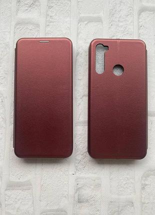 Чехол-книжка для xiaomi redmi note 8 бордовый