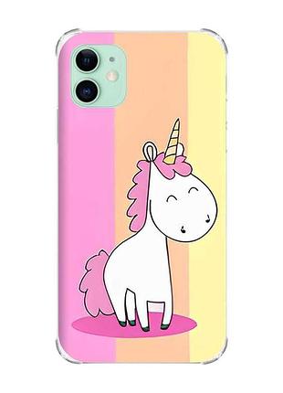 Чехол с утолщёнными углами на iphone 11 :: единорог (принт 104)