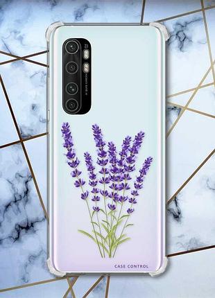 Чохол з потовщеними кутами на xiaomi mi note 10 lite лаванда (принт 28)