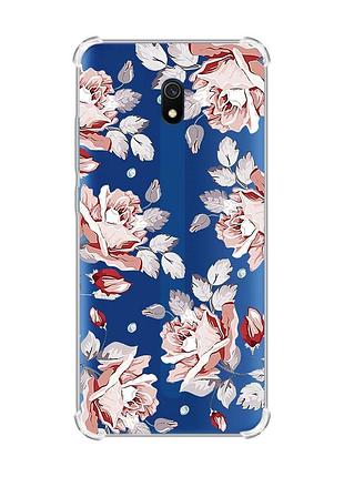 Чохол з потовщеними кутами на xiaomi redmi 8a :: фон троянди (принт 273)