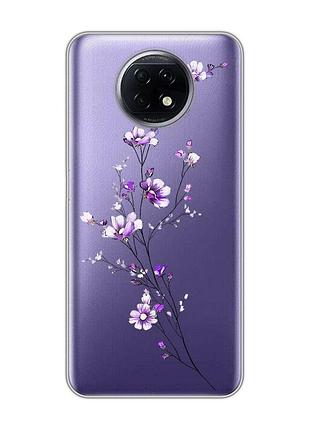 Прозрачный чехол для xiaomi redmi note 9t/redmi note 9 5g :: веточка цветов (принт 278)