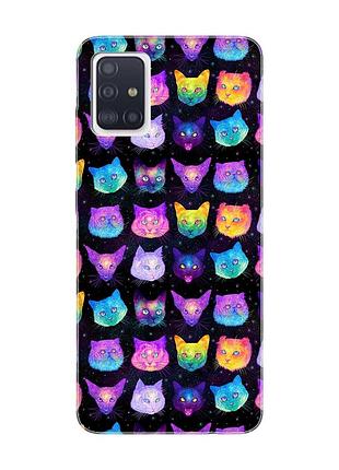Чохол на samsung galaxy a71/a715 :: котики фон (принт 362)