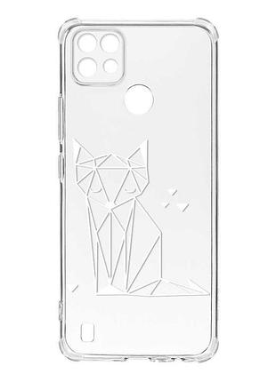 Чехол с утолщёнными углами на realme c21 :: лиса (принт 127)