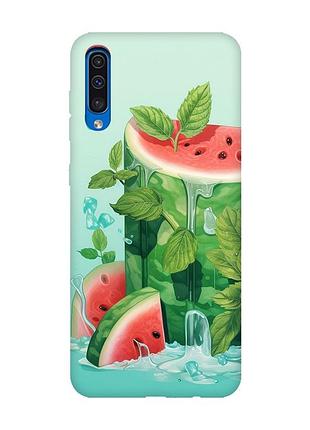 Матовый чехол с розовыми боками на samsung galaxy a50 (2019) a505 :: арбузный айсберг (принт 339)