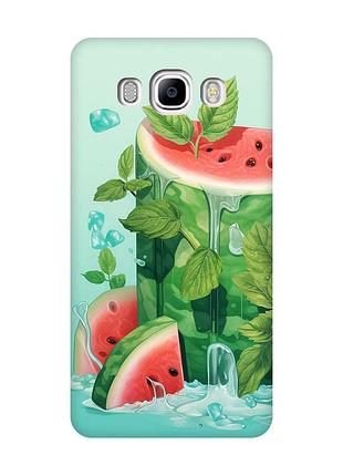 Матовый чехол с розовыми боками на samsung galaxy j7(2016) j710 :: арбузный айсберг (принт 339)