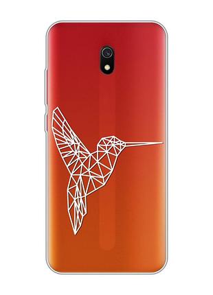 Прозрачный чехол на xiaomi redmi 8a :: колибри (принт 123)