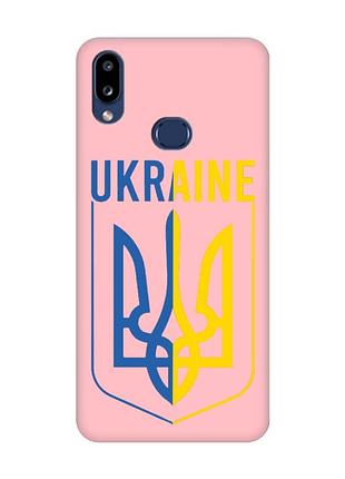 Матовый розовый чехол на samsung galaxy a10ѕ a107 тризуб (принт 254)