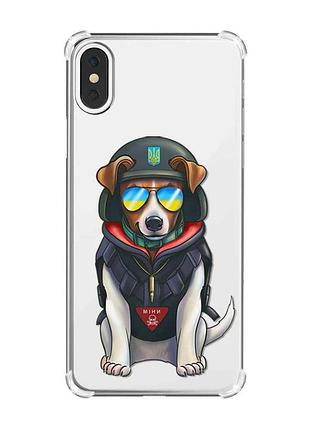 Чехол с утолщёнными углами на iphone x/xs :: пёс патрон (принт 4)