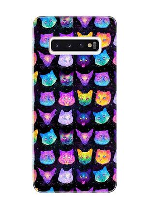 Чехол на samsung galaxy s10 :: кошки фон (принт 362)