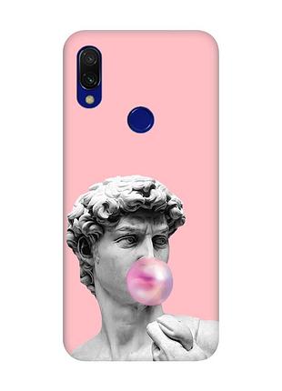 Матовий рожевий чохол на xiaomi redmi 7 :: скульптура /принт 352/