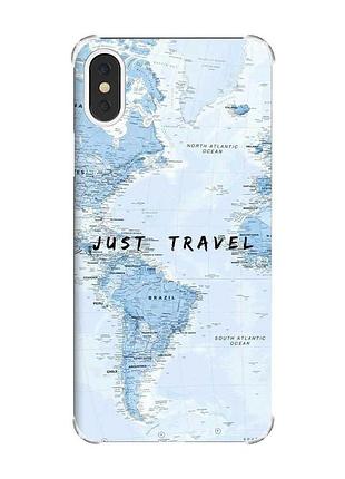 Чехол с утолщёнными углами на iphone x/xs :: путешествия. карта (принт 323)