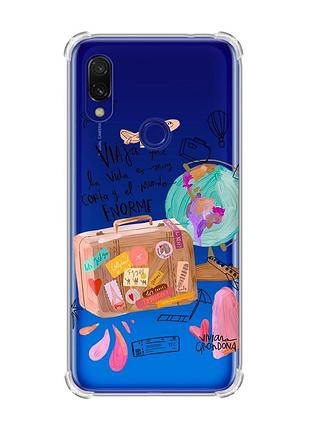 Чохол з потовщеними кутами на xiaomi redmi 7 :: настрій подорожувати /принт 329/