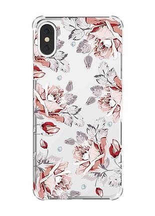 Чохол з потовщеними кутами на iphone x/xs :: фон троянди (принт 273)