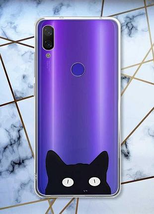 Прозорий чохол на xiaomi redmi note 7/7 pro :: котик /принт 119/