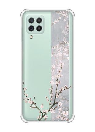 Чехол с утолщёнными углами на samsung galaxy a22 5g / a22s 5g :: цветущая сакура (принт 285)