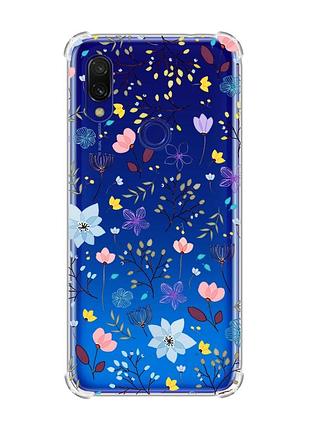 Чохол з потовщеними кутами на xiaomi redmi 7 :: квітковий фон /принт 267/
