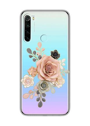 Прозорий чохол на xiaomi redmi note 8 :: троянди (принт 275)