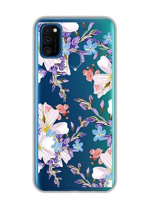 Прозрачный чехол на samsung galaxy m30s/м21 :: цветочный рисунок (принт 272)