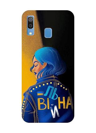 Матовый чехол с розовыми боками на samsung galaxy a30 (2019) / a20 (2019) :: вольная (принт 252)