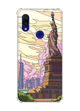 Чохол з потовщеними кутами на xiaomi redmi 7 :: статуя свободи /принт 331/