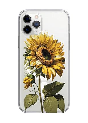Магнітний чохол на iphone 11 pro max із підтримкою magsafe :: соняшник (принт 274)