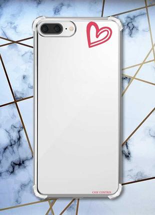Чохол з потовщеними кутами на iphone 7 plus/8 plus :: сердечко червоне (принт 46)