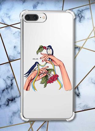 Чохол з потовщеними кутами на iphone 7 plus/8 plus :: ластівки (принт 15)