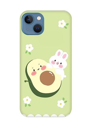 Чехол на iphone 13 :: авокадо и зайчонок (принт 311)