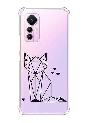 Чохол з потовщеними кутами на xiaomi 12 lite :: лисиця (принт 126)
