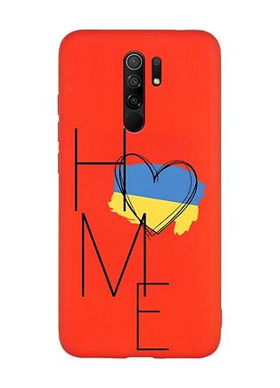 Матовий червоний чохол на xiaomi redmi note 8 pro :: дім україна (принт 353)