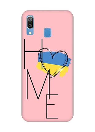 Матовый розовый чехол на samsung galaxy a30 (2019) / a20 (2019) :: дом украина (принт 353)