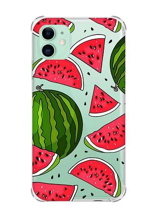 Чохол з потовщеними кутами на apple iphone 11 (6.1) :: кавуни (принт 341)