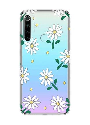 Прозорий чохол на xiaomi redmi note 8 :: ромашки (принт 368)