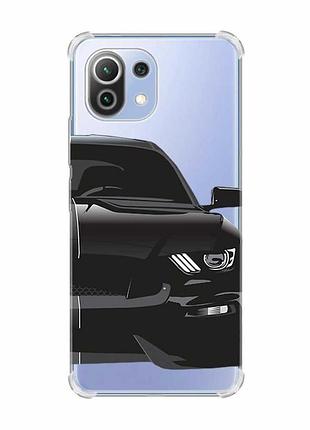 Чохол з потовщеними кутами на xiaomi mi 11 lite :: авто чорне (принт 232)
