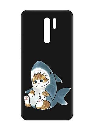 Матовий чорний чохол на xiaomi redmi 9 :: кошеня (принт 120)
