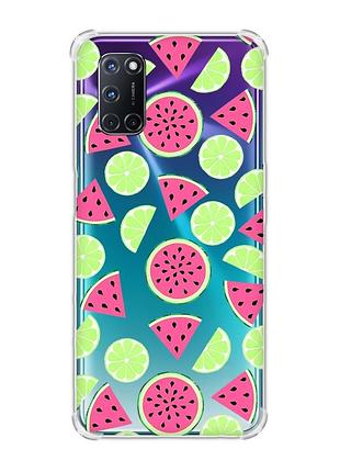 Чехол с утолщенными углами для oppo a52/ a72/ a92 :: арбузы и лайм (принт 345)