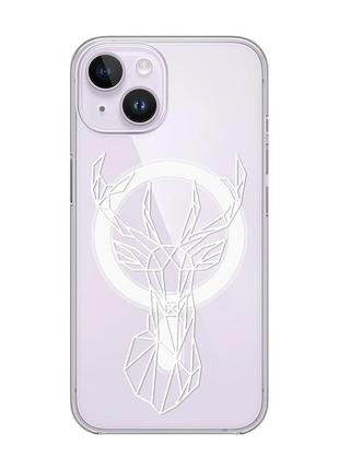 Магнітний чохол на iphone 14 із підтримкою magsafe :: олень (принт 129)
