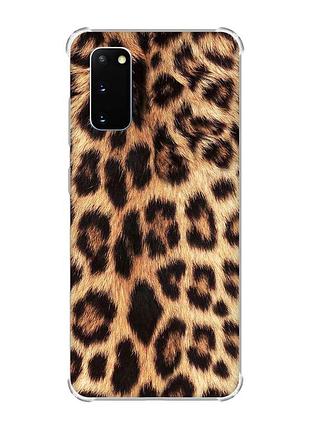 Чохол із потовщеними кутами на samsung galaxy s20 plus :: леопардовий дизайн (принт 383)