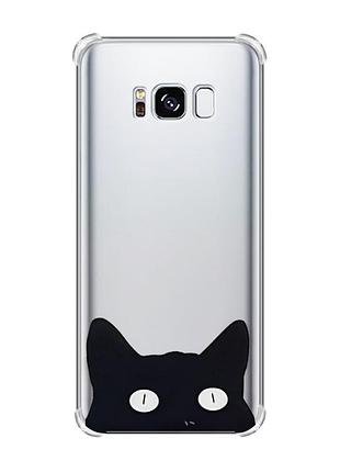 Чехол с утолщёнными углами на samsung galaxy s8 :: кошечка (принт 119)