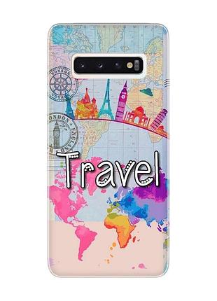 Чехол на samsung galaxy s10 :: путешествие. travel (принт 321)