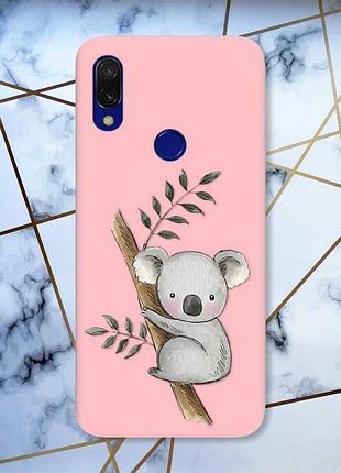 Матовий чохол з рожевими боками на xiaomi redmi 7 :: коала /принт 132/