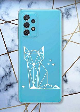 Прозрачный чехол на samsung galaxy a52 лиса (принт 127)