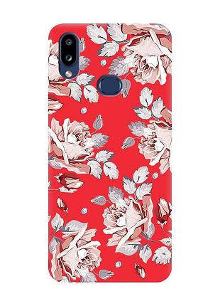 Матовый красный чехол на samsung galaxy a10ѕ a107 :: фон розы (принт 273)