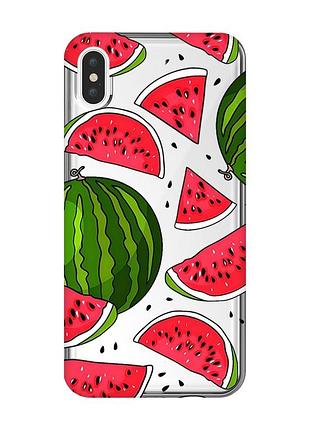 Прозрачный чехол на iphone xs max :: арбузы (принт 341)